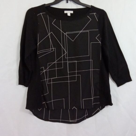 New York‎ & Company medium Black White 3/4 sleeve Boat Neck - Picture 6 of 11
